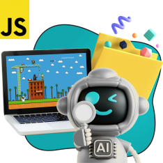Язык программирования JavaScript + AI. Проектное обучение + геймификация + AI-помощники - КИБЕРшкола программирования для детей, компьютерные курсы для школьников, начинающих и подростков - KIBERone г. Севастополь