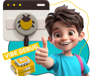 Тестирование & Vibe Debug. Охотники за багами - КИБЕРшкола программирования для детей, компьютерные курсы для школьников, начинающих и подростков - KIBERone г. Севастополь